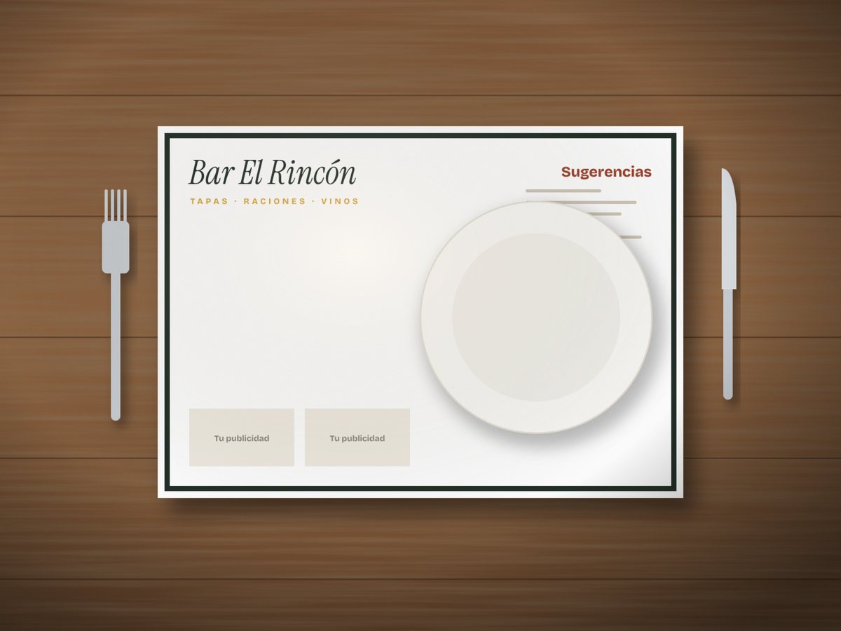Manteles individuales de papel personalizados para bares